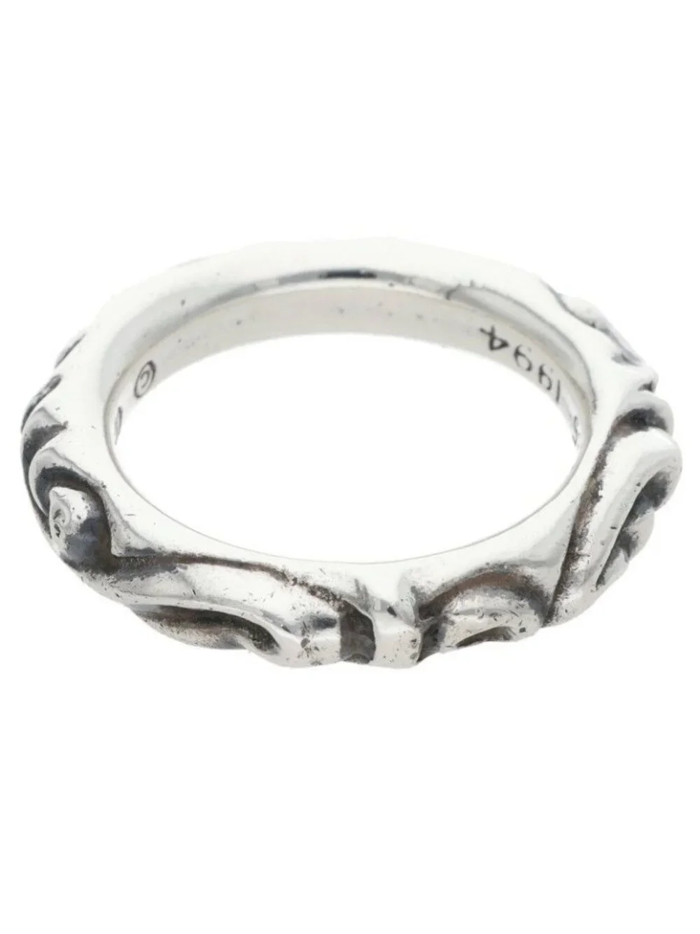 Chrome Hearts Scrl Band Scroll Silver Ring
